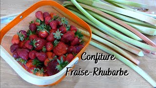 Recette  Confiture fraise rhubarbe [upl. by Leffert]