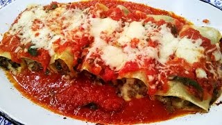 Canelones con relleno de empanadas de carne [upl. by Sulakcin922]