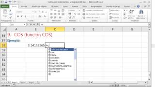 Excel funcion cos coseno con excel [upl. by Lee788]