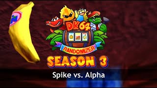 DK64 Randomizer  S3 Tournament Qualifier  Alpha vs SpikeSSBU [upl. by Bainbridge]