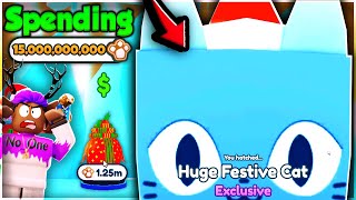 🤑I Spent 15000000000 Gingerbread Hatching For HUGE FESTIVE CAT amp 😱I Hatched it in Pet Simulator X [upl. by Barrus]