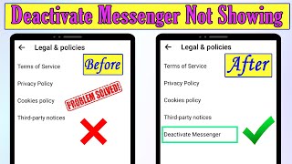 Fix Deactivate Option Not Showing on Messenger  Why is there no option to deactivate Messenger 2023 [upl. by Ashmead]