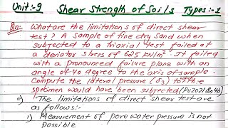 Unit9  Shear strength of Soil  Types1  Numerical  BE Civil  TUPUKUPoU  Soil Mechanics [upl. by Peck688]