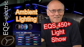 Mercedes EQS 450 Ambient Lighting Color Selection Car Entry Start Sequence [upl. by Ydnem]