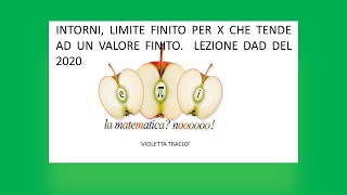 INTORNI Def di limite finito per x che tende ad un valore finito  DAD 2020 Prof ViolettaTraclò [upl. by Alinna]