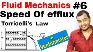 Fluid 06  Applicaion of Bernoullis Principle Venturimeter amp Speed of efflux Torricellis Theorem [upl. by Kaitlynn199]