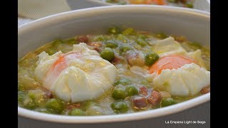 Guisantes con Jamón y Huevo Poché con TRUCOS [upl. by Floridia]