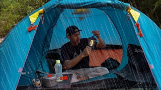 solo camping heavy rain and storms sleeping in a tent was very sound with the sound of rain [upl. by Zirkle808]