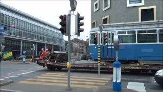 Die letzten 12 VBZ Mirage Tram verlassen Zürich nach Vinnitsa in der Ukraine 23112011 [upl. by Cocks]