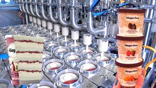 INSIDE THE FACTORY HÄAGEN DAZS ICE CREAM MAKING MACHINES [upl. by Shelman]