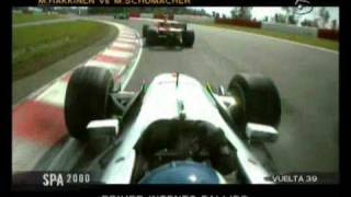 M Hakkinen vs M Schumacher  El mejor adelantamiento de la historia de la F1  SPA 2000 [upl. by Ketti551]