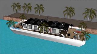 Grand designs houseboat floating houses in Scotland Glasgow on water with barge platform and modern [upl. by Athiste]