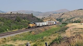 Oddball 1x2 Union Pacific freight in Portneuf river canyon near McCammon ID  72224 [upl. by Steady741]