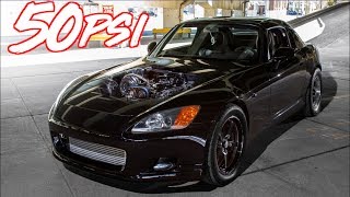 1350HP 2JZ S2000 50PSI Ride Along  Rolling Antilag BOOST [upl. by Shreeves]