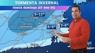 La tormenta invernal dejará entre 3 a 6 pulgadas de nieve en boston [upl. by Sherlock158]