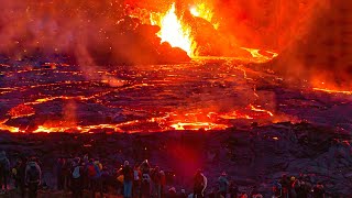 HUGE CRATERS Most Popular Lava Eruption in Iceland Geldingadalur Volcano Eruption April 21 2021 [upl. by Bodwell]