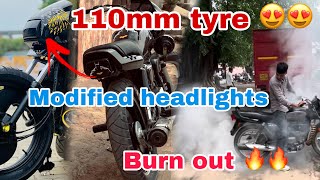 Splendor full modified headlights  100 mm tyre splendor modified hero ​⁠deepkevlogs [upl. by Eibrad]