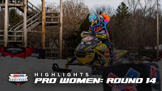 HIGHLIGHTS  Pro Women Round 14 of AMSOIL Championship Snocross 20222023 [upl. by Norm]