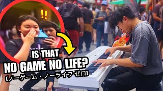 I Played the Most Beautiful Anime Piano Songs in Public [upl. by Lee]