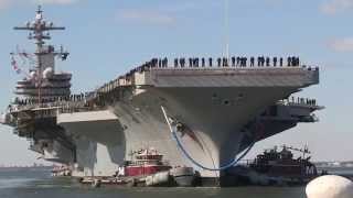 USS George HW Bush CVN 77 homecoming from Norfolk Va Part 1 [upl. by Ainoloppa900]