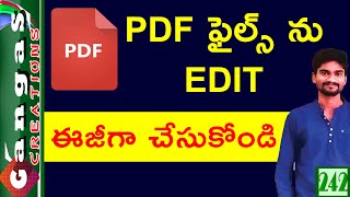 How To Editing PDF Document In Online Telugu [upl. by Apilef]