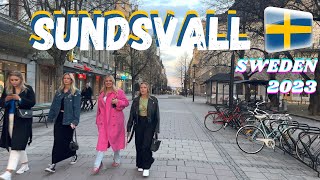 Sundsvall Sweden  2023  Walk Around [upl. by Yrtua]