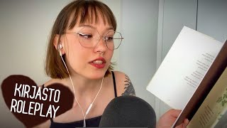 ASMR SUOMI  kirjasto roleplay 📖 Naputtelua kuiskailua sivujen kääntelyä 💛 library roleplay [upl. by Enej]