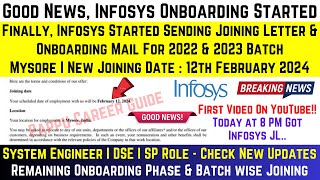 Infosys Started Sending Remaining Joining Letter Mail  Infosys New Joining Date 12th February 2024 [upl. by Ihcehcu]