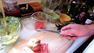 Recipe Quick Heirloom Tomato Basil and Avocado DipSpreadDressing [upl. by Aivital]