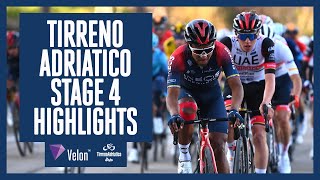 Short sharp summit finish  Tirreno Adriatico 2022 Stage 4 Highlights [upl. by Mycah]