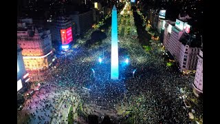 EN VIVO  ARGENTINA CAMPEÓN Y EL OBELISCO ESTALLA DE GENTE [upl. by Adnamra]