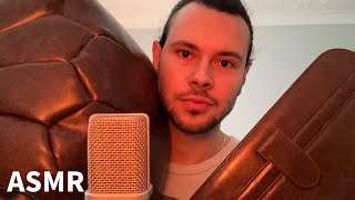 ASMR  Tingly leather tapping with setting and breaking the pattern [upl. by Ehcor174]