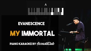 Evanescence  My Immortal Piano Karaoke With Lyrics And Chords [upl. by Nogras]