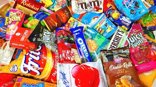 New 101 Yummy Snack Opening Pringles potato chips candy Fritos MampMs Hershey’s chocolate bar [upl. by Yliab]