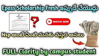 CPGET 2024  Epass scholarship ఇప్పుడే చేయొద్దు Apply ☝️ Nsp అంటే ఏంటి మనకి వస్తద [upl. by Agneta]