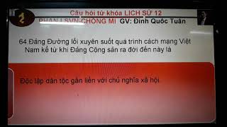 Câu Hỏi Từ Khóa Lịch Sử 12 Phần LSVN Chống Phápquoctuan [upl. by Holcomb]