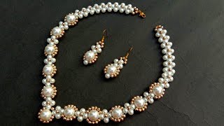 How To Make Pearl NecklaceBridal Necklace Useful amp Easy [upl. by Htir]