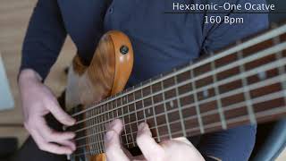 Hexatonic Scale on Bassguitar  One Octave  All 12 Keys [upl. by Ardnuaek48]