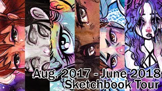 Aug 17  June 18 Sketchbook Tour [upl. by Mignon785]