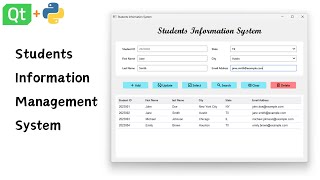 PyQt6 Programs  Students Information Management System Full Tutorial [upl. by Assiram971]