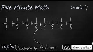 4th Grade Math Decomposing Fractions [upl. by Inilam]