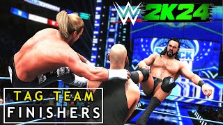 ALL Tag Team Finishers in WWE 2K24 [upl. by Irehj109]