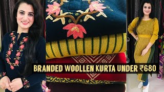 Ajio Winter Wear Haul  Fusion Avaasa Woolen Kurta Under 680  Winter Wear For Women [upl. by Enelehcim]