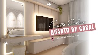 Projeto AampS  Quarto de Casal com Penteadeira e Closet  Projeto Online  Juliana Parreira [upl. by Dyun]