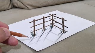 very easy 3d drawing on paper for beginners [upl. by Eustazio]