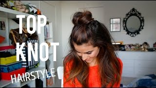 How to Create the Top Knot Half Down Hairstyle EASY [upl. by Tresa]