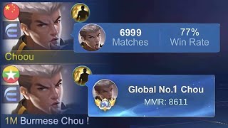 I FINALLY MET BEST CHOU IN THE WORLD  TOP 1 GLOBAL CHOU [upl. by Egiap]