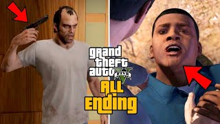 GTA 5  All 5 Endings ABC Secret amp BETA [upl. by Ynitsed]