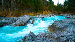 Mountain River Waterfall Flowing 247 Water Sounds Nature White Noise River Sounds for Sleeping [upl. by Gerc519]