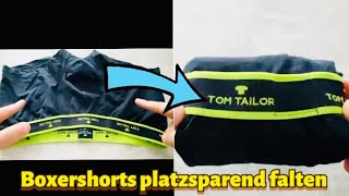 Boxershorts platzsparend falten  Männer Unterhosen falten  Unterhosen richtig falten Wäsche falten [upl. by Cristie398]